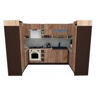 Bucatarie de Colt COSSY NEW 170-320-170, Wenge / Decor K004